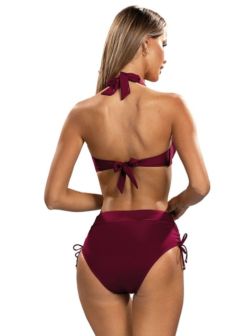 Costume de baie două piese Dubai vișiniu pentru sâni mai mari