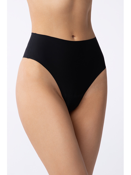 Chiloți înalți stil tanga Simple String Maxi negru