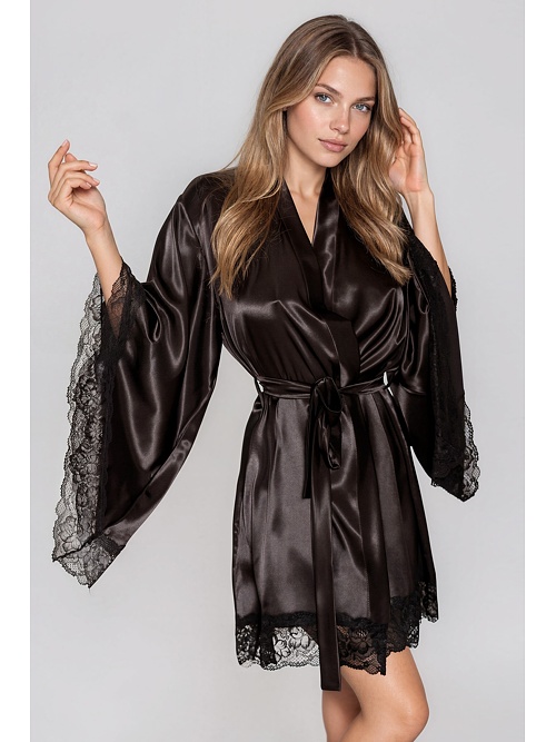 Halat din satin Mahe negru 