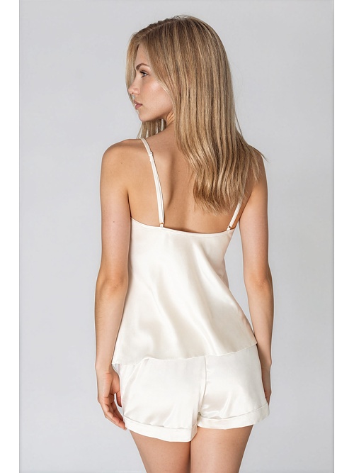 Pijama scurtă din satin ecru Fiji