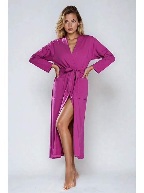 Halat de baie din bumbac Melissa fucsia
