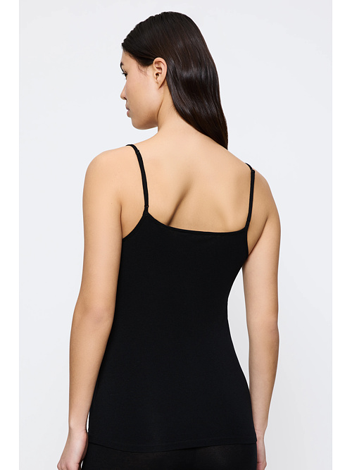 Maiou Triumph Beauty Layers Spaghetti Top Wool negru
