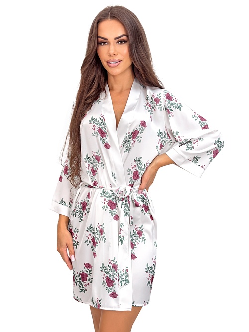 Halat de satin Julia floral