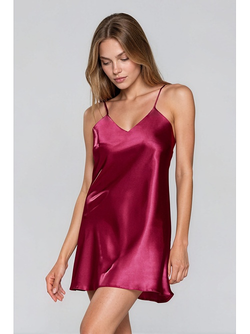 Neglijeu din satin Karen bordo 