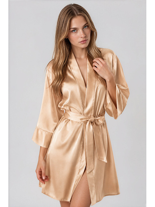 Halat elegant din satin Panama nude